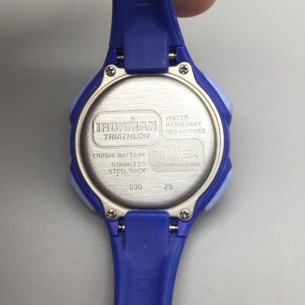 Timex Ironman Triathlon Women Watch 34mm Digital Blue Resin Indiglo New Battery